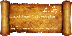 Leichtman Szilveszter névjegykártya