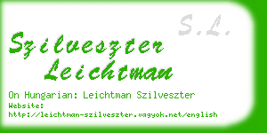 szilveszter leichtman business card